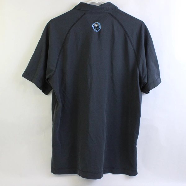 Hear No Evil Embroidered Charcoal Gray Polo Shirt Men's Size Large