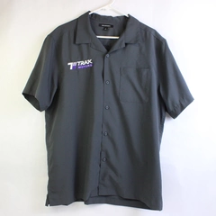 Port Authority Trak Motors Embroidered Charcoal Gray Button-Up Men's Large
