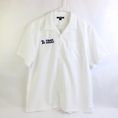 Port Authority Trak Motors Embroidered White Button-Up Men's Large