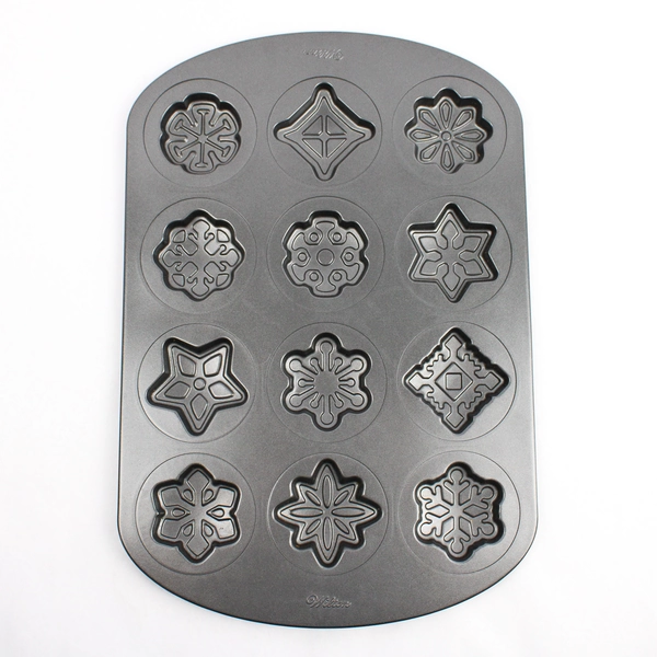 Wilton Snowflakes Cookie Pan 12 Cavity Holiday Bake Nonstick