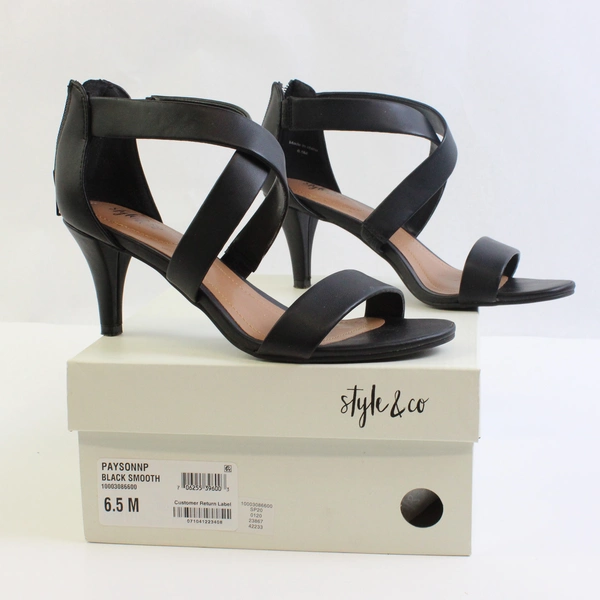 Style & Co Faux Leather Solid Black 2.5" Heel Women's Size 6.5