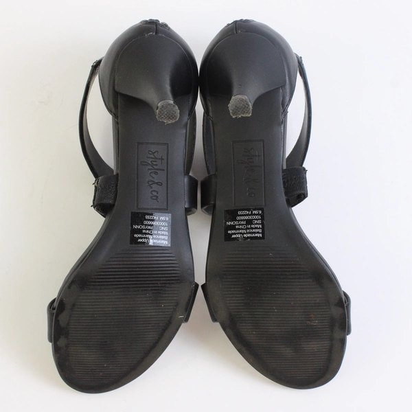 Style & Co Faux Leather Solid Black 2.5" Heel Women's Size 6.5