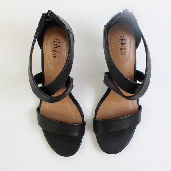 Style & Co Faux Leather Solid Black 2.5" Heel Women's Size 6.5