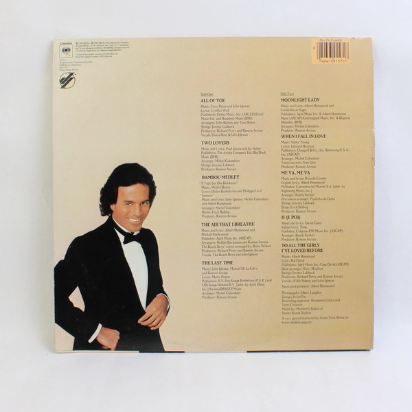 Julio Iglesias 1100 Bel Air Place Vinyl Record LP 1984 Columbia QC 39157
