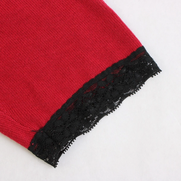 Kikit Red Knit Holiday Top Faux Pearl Accent Girls' Size XL