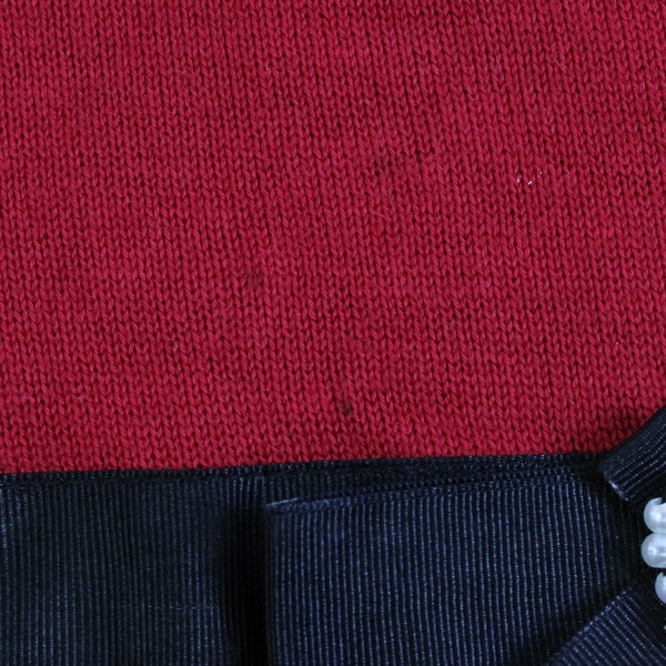 Kikit Red Knit Holiday Top Faux Pearl Accent Girls' Size XL