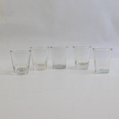 Lot Of 5 Assorted Clear Glass Shot Glasses 2.5"