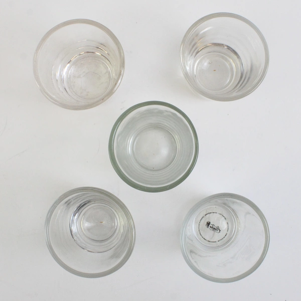 Lot Of 5 Assorted Clear Glass Shot Glasses 2.5"