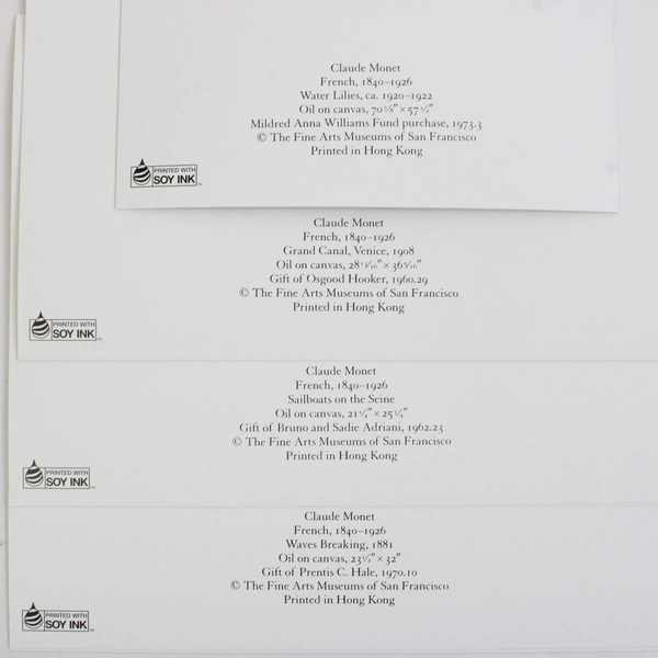 1988 Fine Arts Museums of San Francisco Monet 12 Blank Cards & Envelopes