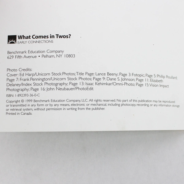 What Comes in Twos? by Margie Burton Cathy French & Tammy Jones 1999 Paperback