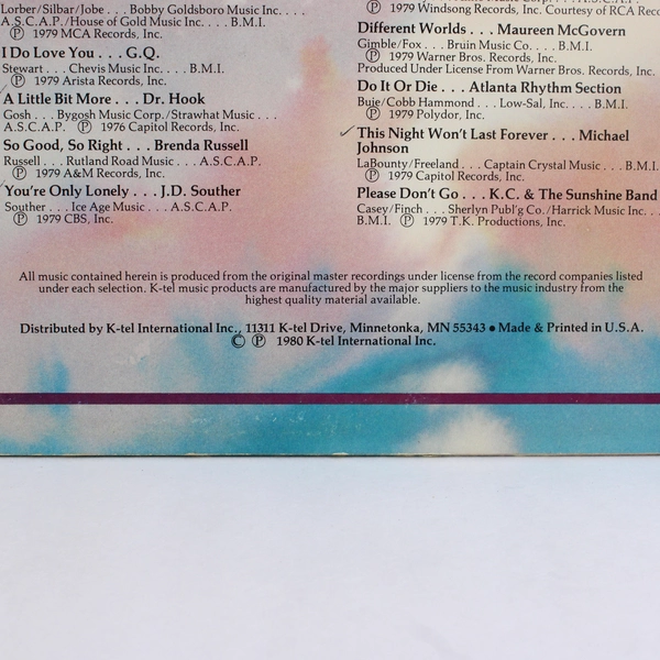 All Originals Expressions Record 1980 K-Tel 33 RPM TU2840 Compilation