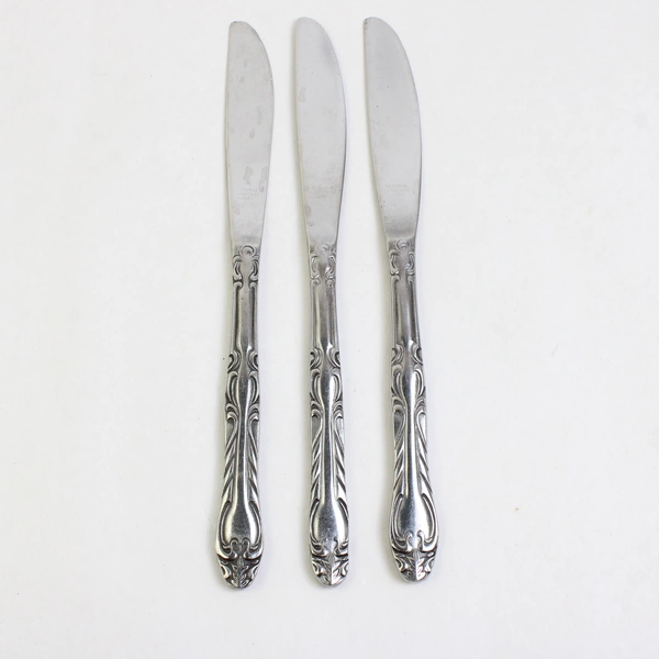 Set of 3 National Stainless Steel 8.5" Butter Knives 