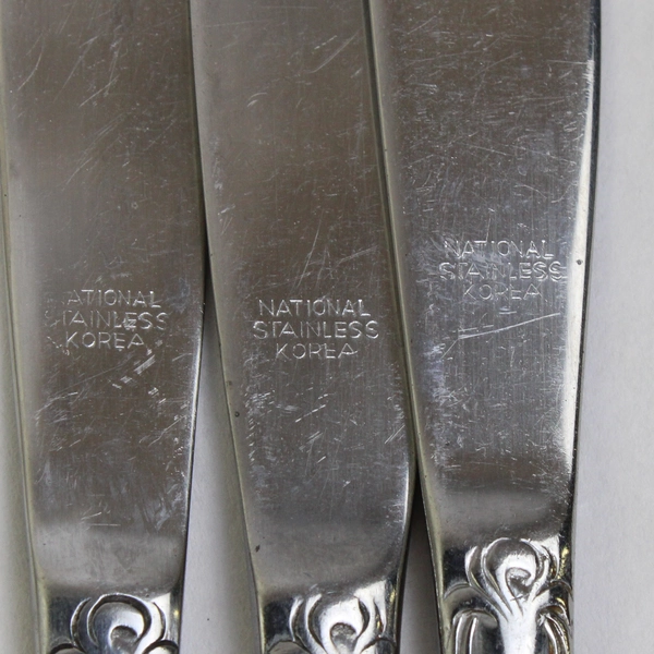 Set of 3 National Stainless Steel 8.5" Butter Knives 