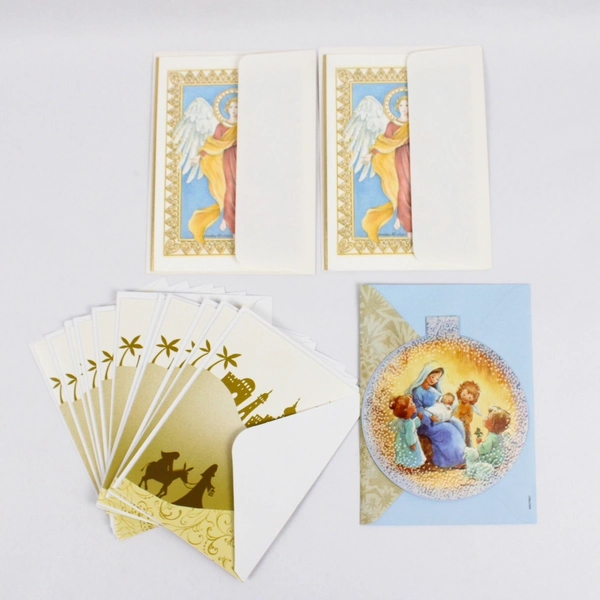 Lot of 20 Religious and General Christmas Holiday Greeting Cards Various Brands