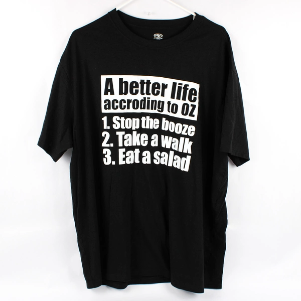 Athletic Works Dr. Oz Black Graphic T-Shirt Men's Size 2XL 50-52