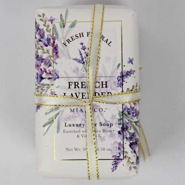 Set of 2 Mia & Co. French Lavender Luxury Bars Soap 10.58 oz Shea Butter