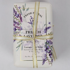 Set of 2 Mia & Co. French Lavender Luxury Bars Soap 10.58 oz Shea Butter
