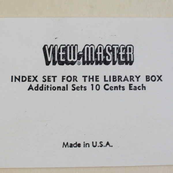 Lot of 20 View-Master Index Cards For Library Box