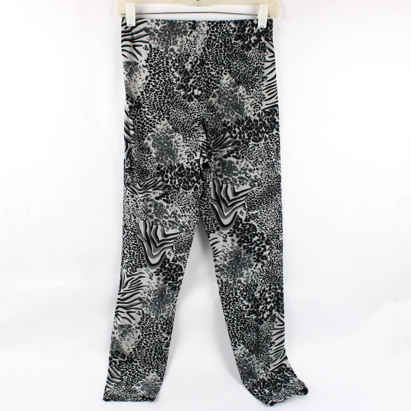 Mayfair Black and Gray Animal Print Leggings Women's Size Large