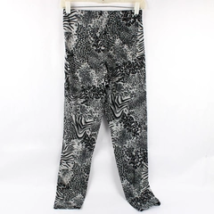 Mayfair Black and Gray Animal Print Leggings Women's Size Large