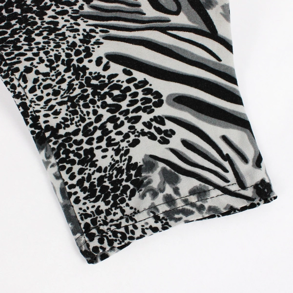 Mayfair Black and Gray Animal Print Leggings Women's Size Large