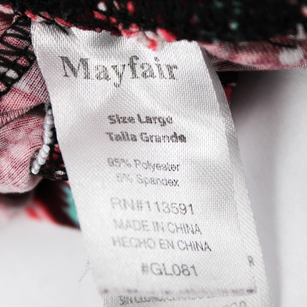 Mayfair Pink Floral Print Leggings Women's Size Large