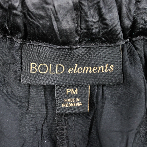 Bold Elements Black Pull On Pants Women's Size PM With Tags