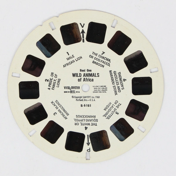 Vintage View-Master Sawyer's Wild Animals Of Africa Reel 1960