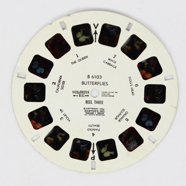 Vintage Sawyer's View Master B 6103 Butterflies Reel 1955