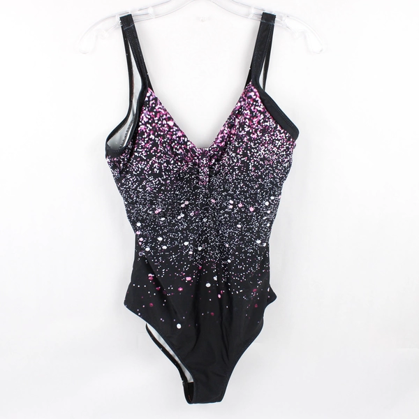 Unbranded Black and Purple One Piece Swimsuit Women's XL