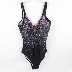 Unbranded Black and Purple One Piece Swimsuit Women's XL