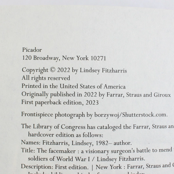 The Facemaker: Lindsey Fitzharris (2022, Paperback, Picador Publishing)