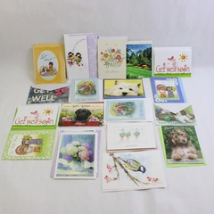 Lot of 19 Get Well Illustrated Greeting Cards with Envelopes