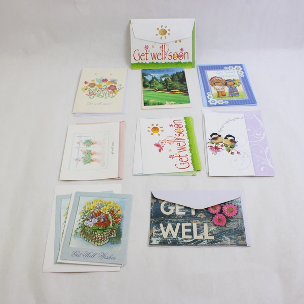 Lot of 19 Get Well Illustrated Greeting Cards with Envelopes