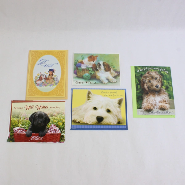 Lot of 19 Get Well Illustrated Greeting Cards with Envelopes