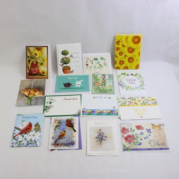Lot of 15 Thank You Greeting Cards With Envelopes