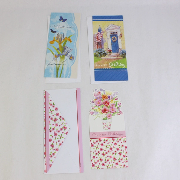 Lot of 14 Feminine and Children's Birthday Cards With Envelopes