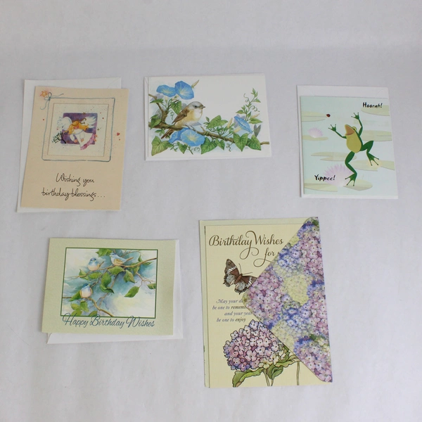 Lot of 20 Feminine and Children's Birthday Cards With Envelopes