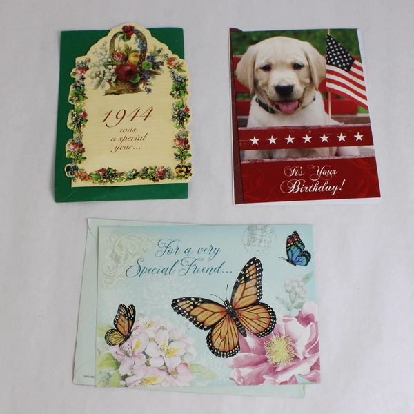Lot of 20 Feminine and Children's Birthday Cards With Envelopes