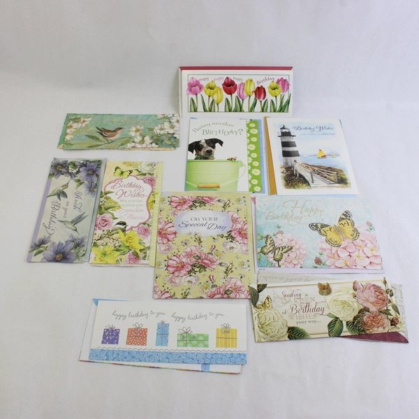 Lot of 20 Feminine & Children's Birthday Cards With Envelopes