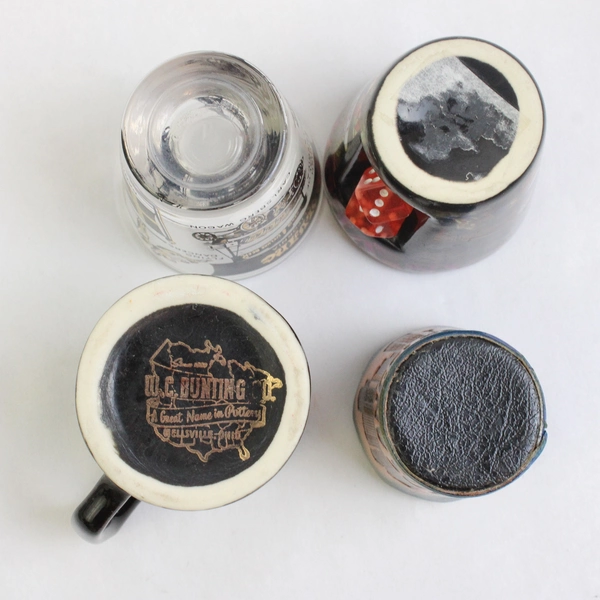 Lot Of 4 Assorted Shot Glasses Los Vegas CU Los Angeles Solvang California