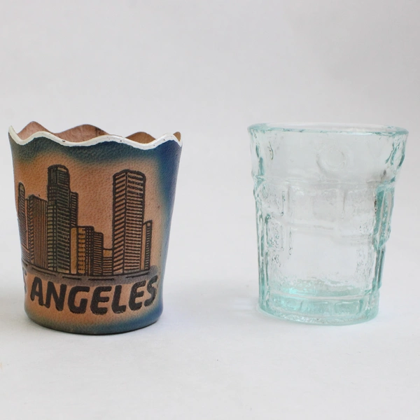 Lot Of 4 Assorted Shot Glasses Los Vegas CU Los Angeles Solvang California