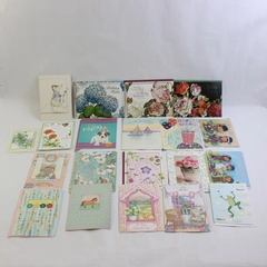 Mixed Lot of 20 Feminine and Children's Birthday Cards With Envelopes