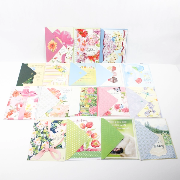 Lot of 20 Floral and Misc. Birthday Cards With Envelopes