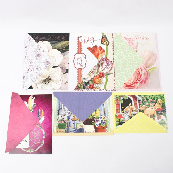 Lot of 20 Floral & Misc. Birthday Cards With Envelopes