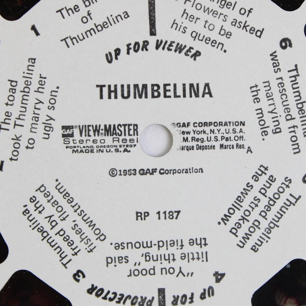 View Master Thumbelina 1953 Reel Vintage RP 1187