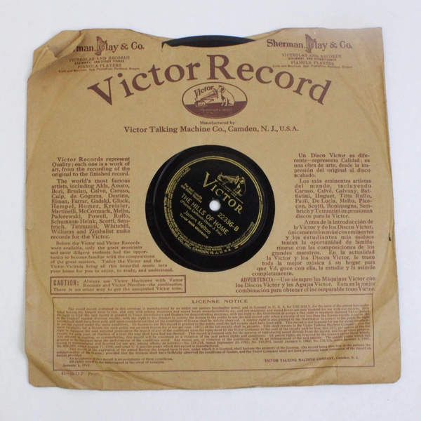 James Melton The Old Refrain/The Hills of Home 78 RPM Record No. 22336 Victor
