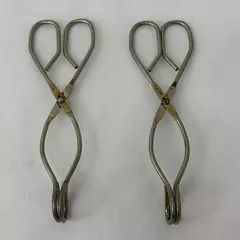 Lot of 2 Siegler 24K Gold Plated Kitchen Tongs 8 Inch