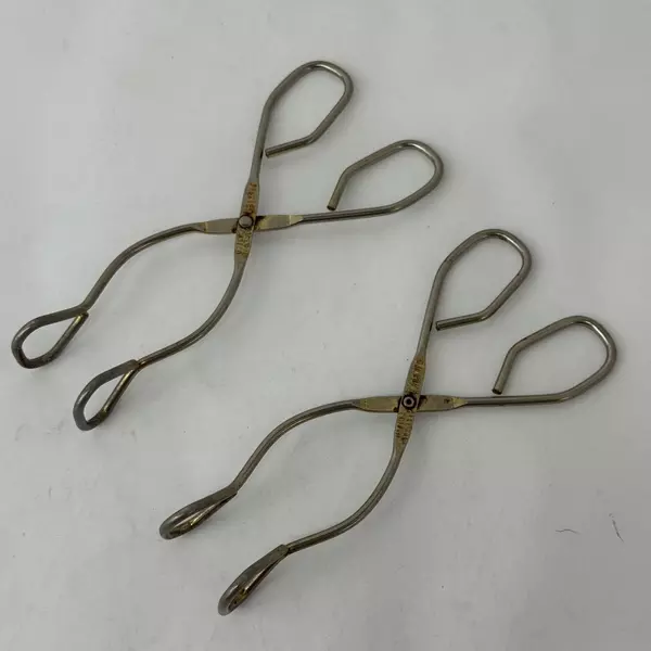 Lot of 2 Siegler 24K Gold Plated Kitchen Tongs 8 Inch