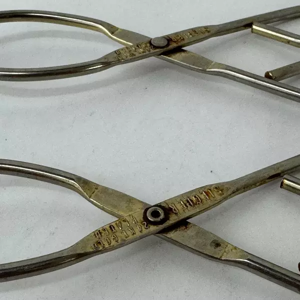 Lot of 2 Siegler 24K Gold Plated Kitchen Tongs 8 Inch